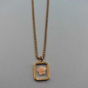 Mother of Pearl 3D 18k Gold Plated Necklace By SLIDE NEW